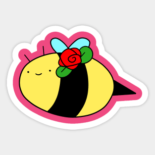 Red Rose Bee Sticker